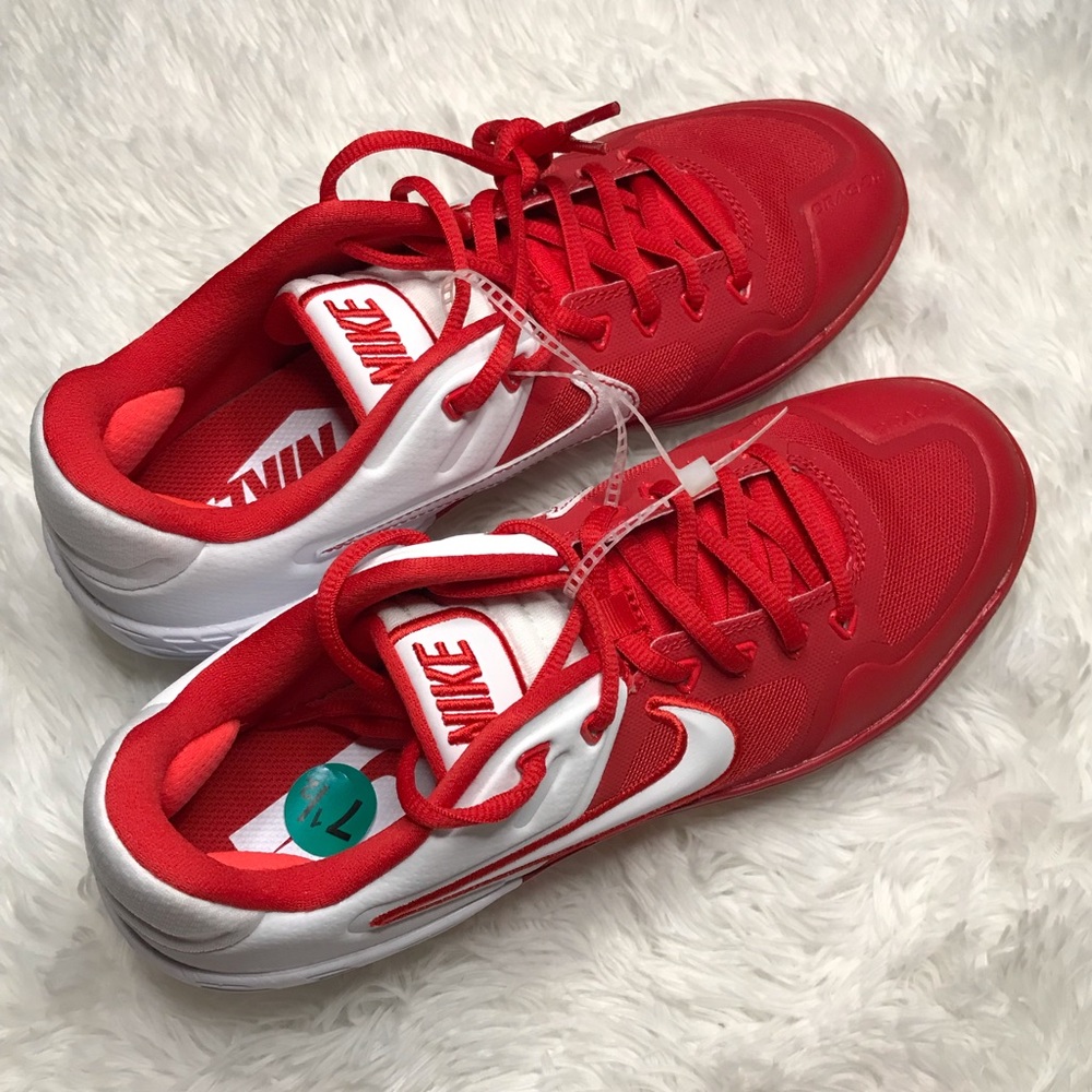 HP 🥳 NEW Nike Zoom Air Alpha Baseball Cleats Blood Red - Picture 8 of 11